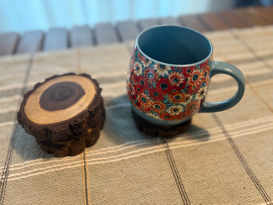 handcrafted walnut drink coasters with visible ring patterns