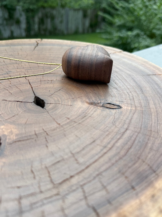 Hand-Carved Walnut Heart Necklace | Luxe Wood Pendant (2.5″)