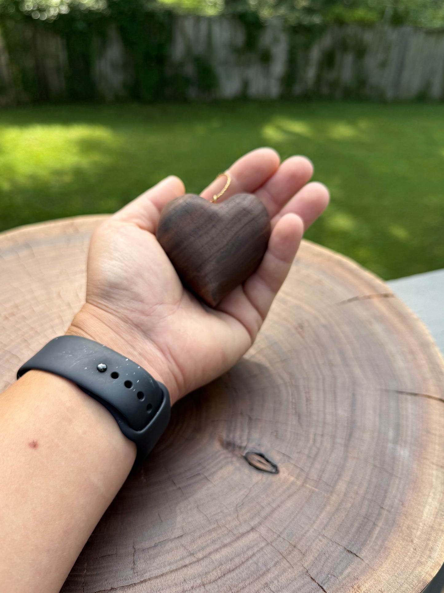 Hand-Carved Walnut Heart Necklace | Luxe Wood Pendant (2.5″)