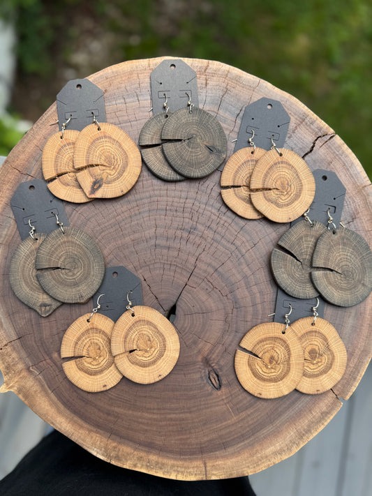 Live-Edge Walnut Slice Earrings | Bold Natural Statement Jewelry