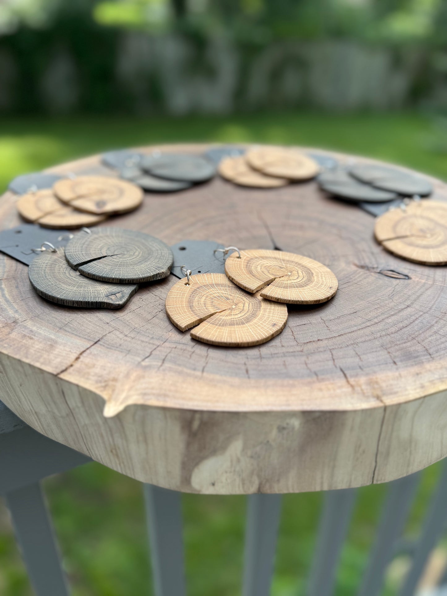 Live-Edge Walnut Slice Earrings | Bold Natural Statement Jewelry