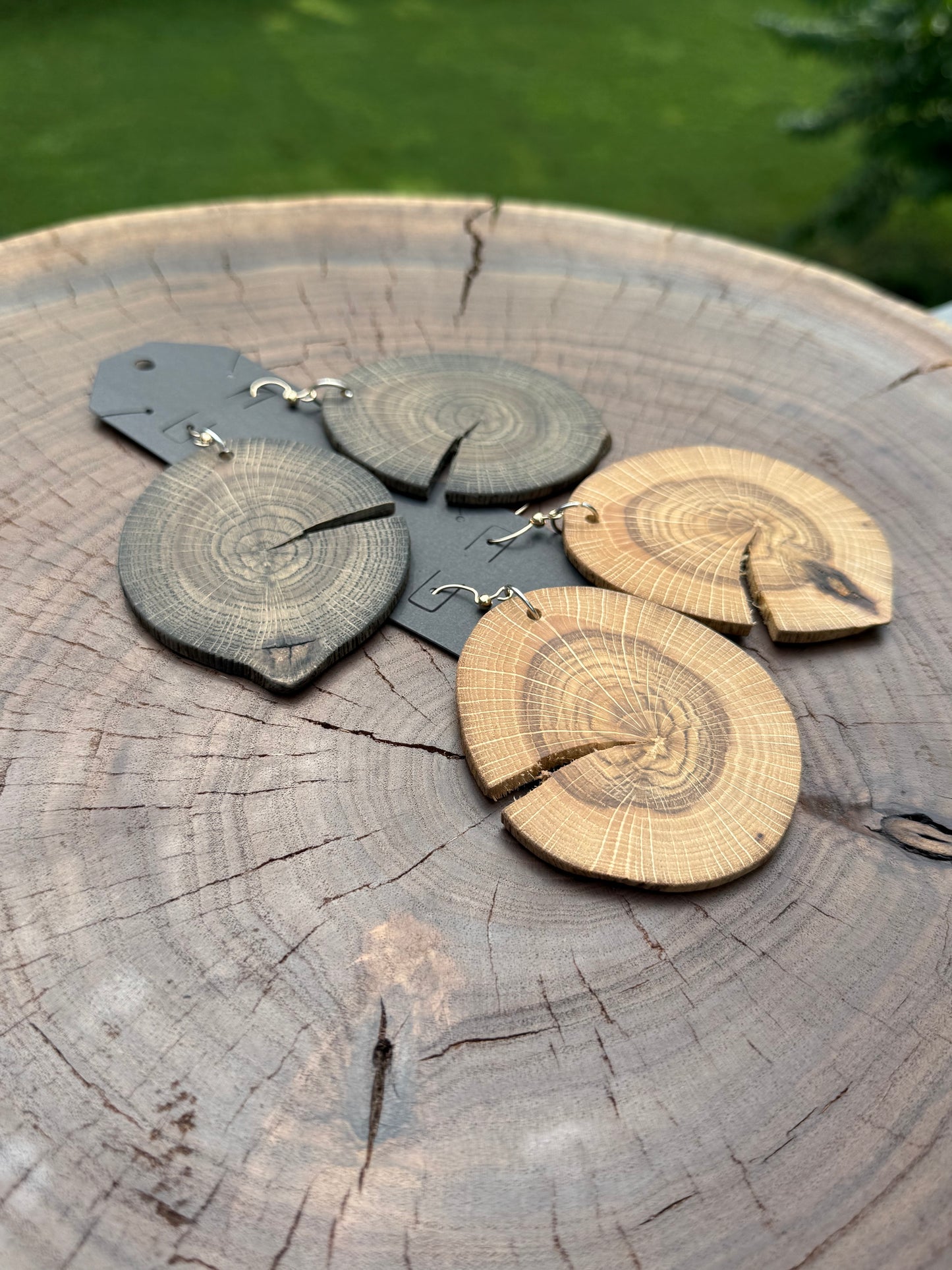 Live-Edge Walnut Slice Earrings | Bold Natural Statement Jewelry