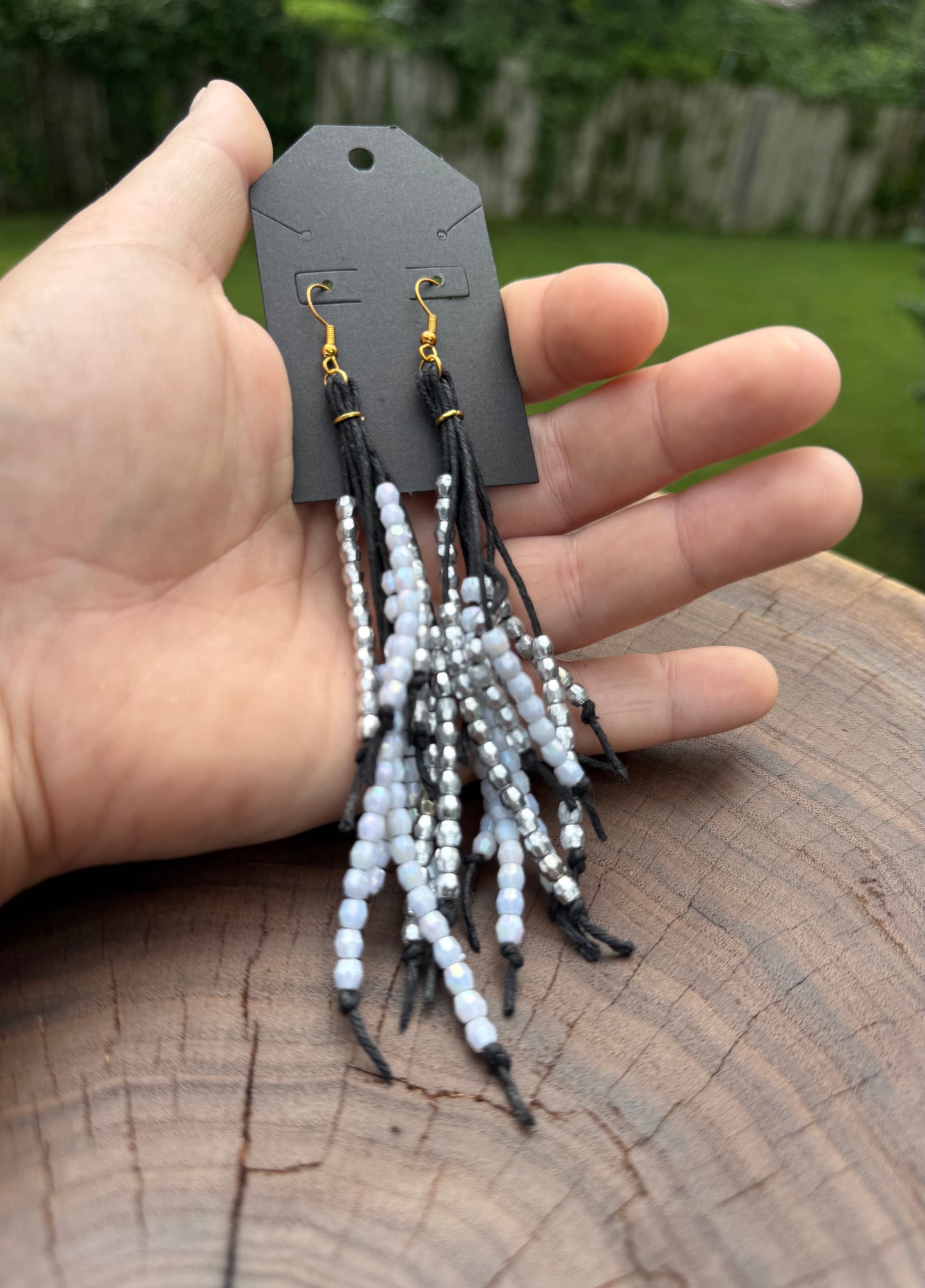 Beaded Fringe Earrings | Luxe Boho Dangles (Short Statement)