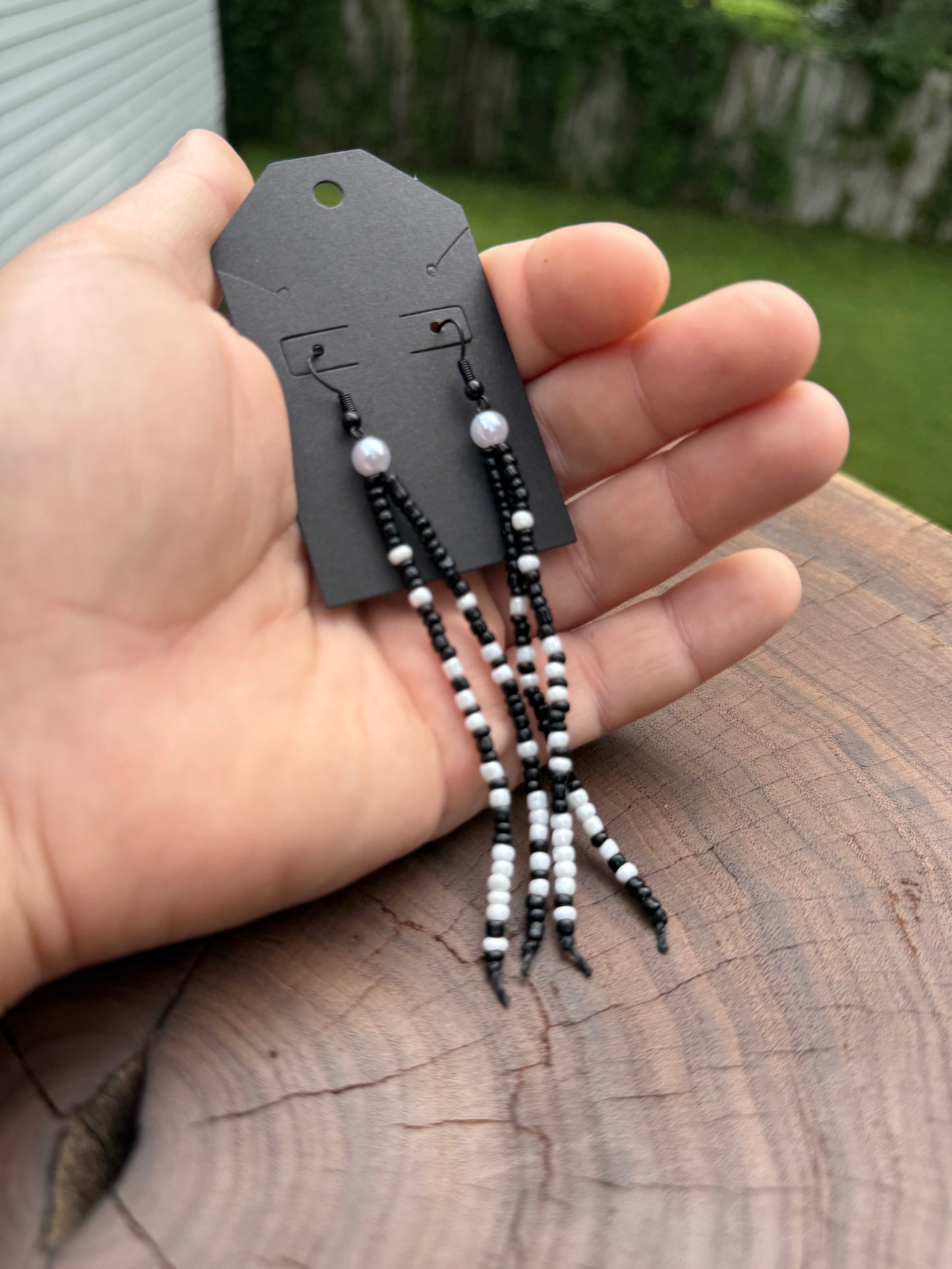 Beaded Fringe Earrings | Luxe Boho Dangles (Short Statement)