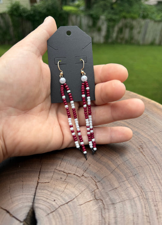 Beaded Fringe Earrings | Luxe Boho Dangles (Short Statement)