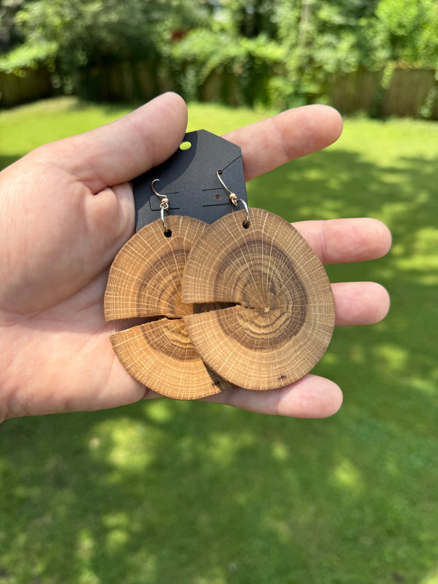 Live-Edge Walnut Slice Earrings | Bold Natural Statement Jewelry