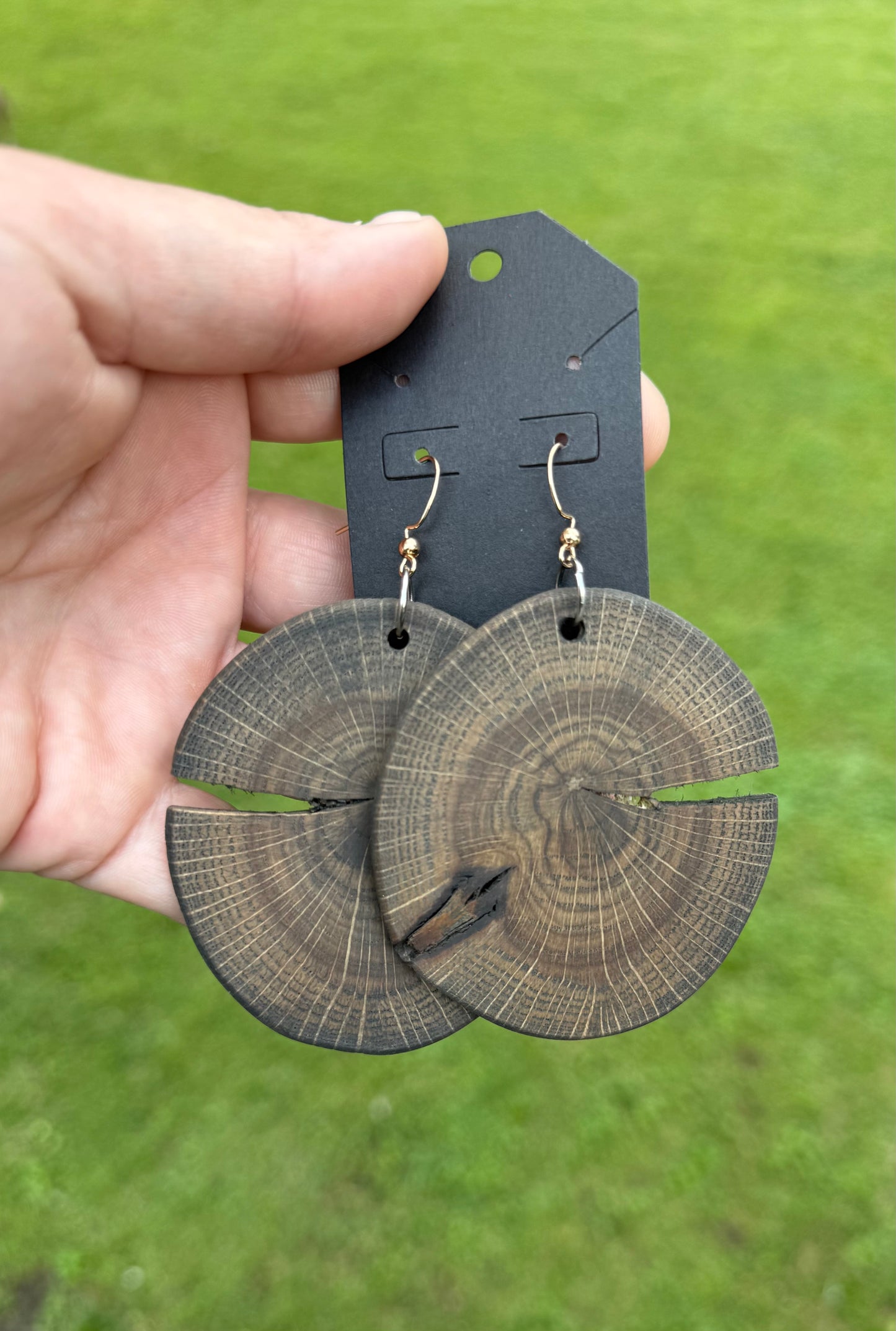Live-Edge Walnut Slice Earrings | Bold Natural Statement Jewelry