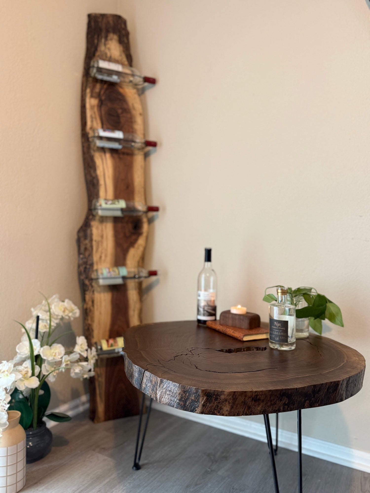 Handcrafted Live Edge & Rustic Wine Racks