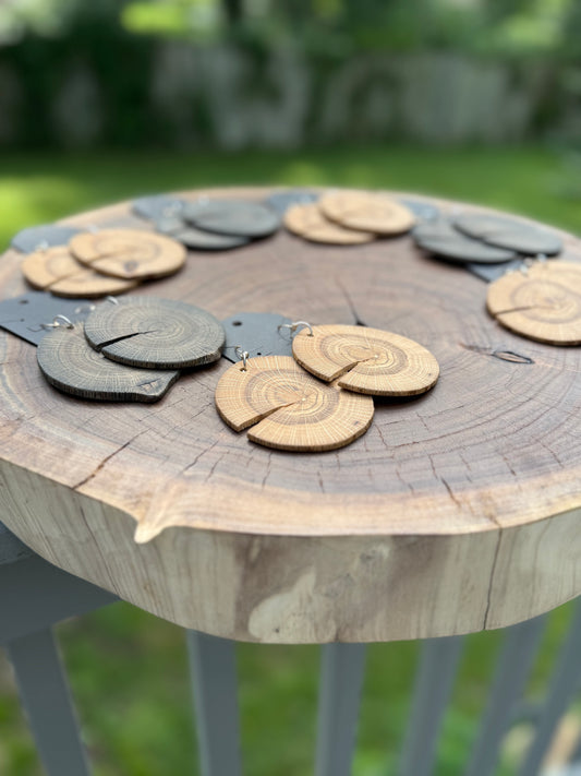 Live-Edge Walnut Slice Earrings | Bold Natural Statement Jewelry