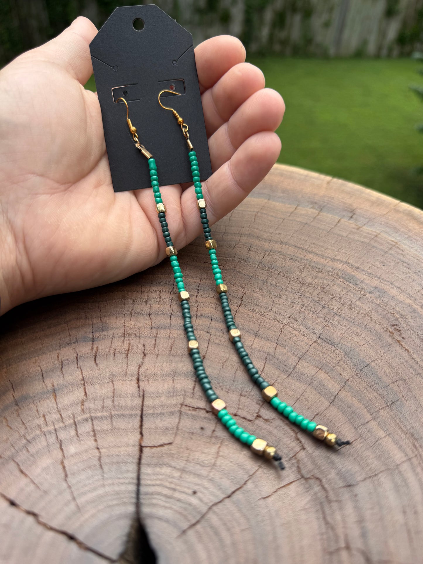 Long Beaded Fringe Earrings | Statement Boho Dangle Jewelry