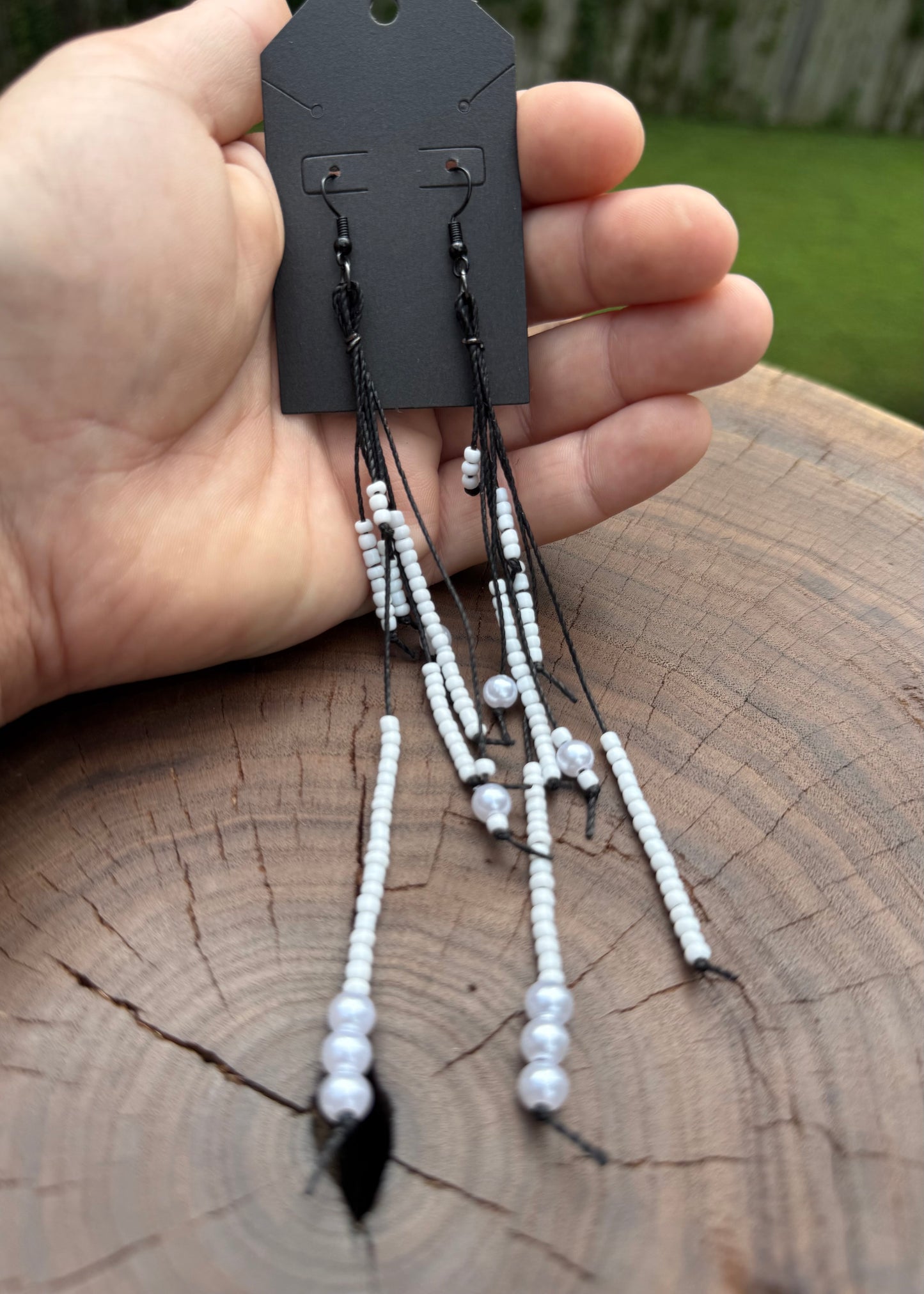 Long Beaded Fringe Earrings | Statement Boho Dangle Jewelry
