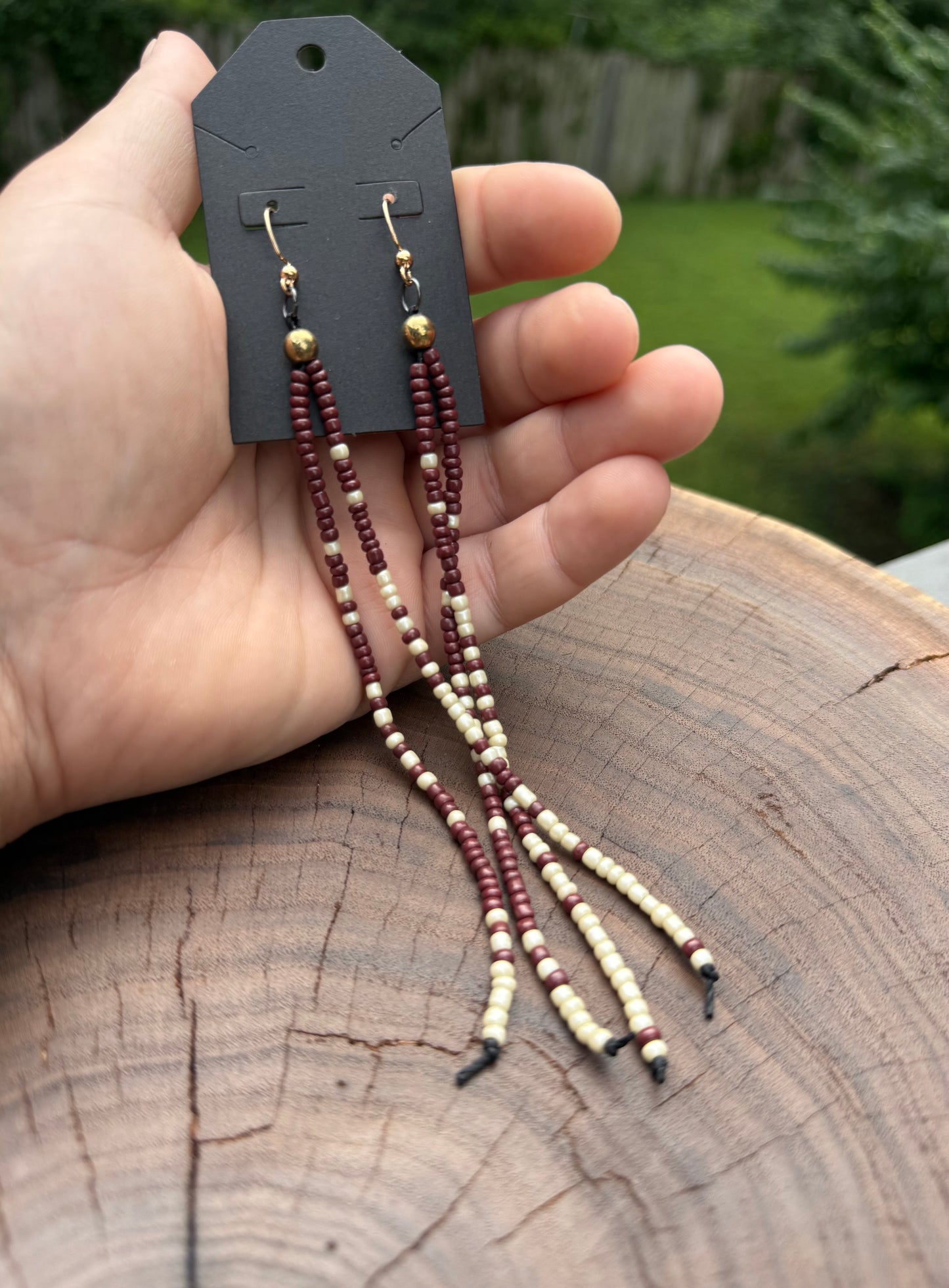 Long Beaded Fringe Earrings | Statement Boho Dangle Jewelry