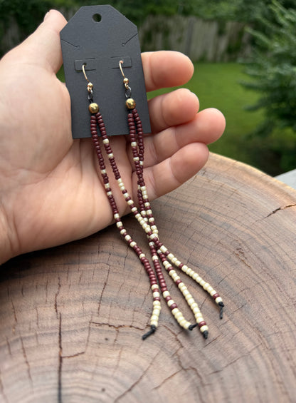 Long Beaded Fringe Earrings | Statement Boho Dangle Jewelry